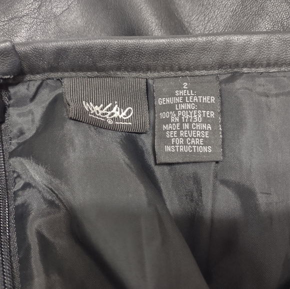 Mossimo Genuine 100% Leather Black Pencil Skirt Size 2 Back Zip Lined - Picture 4 of 9